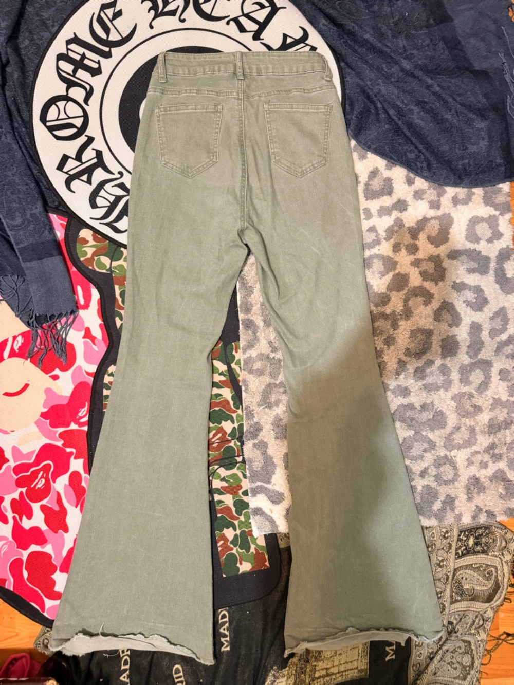 Olive Green Casual Pants